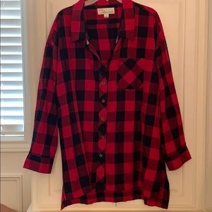 Plaid oversized tunic/ button down